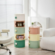 Cream Style Bedroom Round Storage Cabinet
